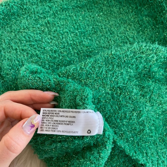Green Eyelash Cardigan Sweater - Picture 4 of 10
